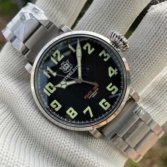 Steeldive SD1903 Pilot 47 mm Diver 20 ATM Automatic Seiko NH35