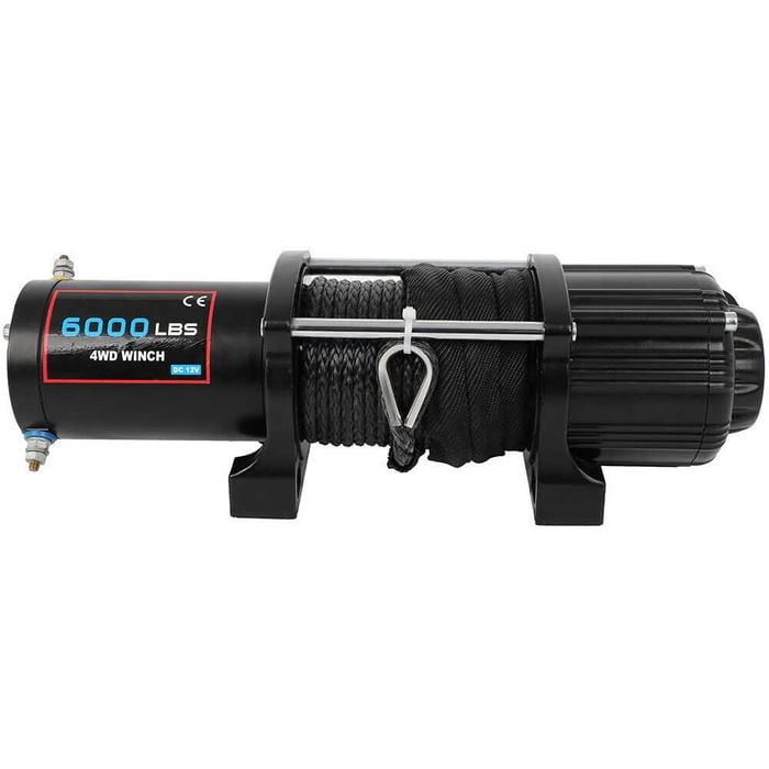 Troliu 6.000 LBS 12V – Cablu Oțel / Sufă Sintetică – Nou cu Garanție