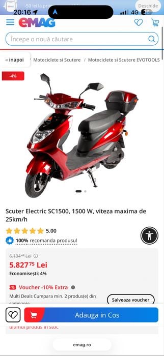 Scuter electric 2500 km rulati