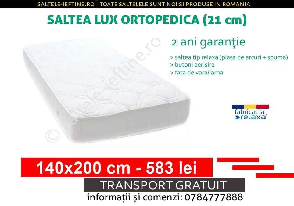 Saltea 140x200 Lux Ortopedica cu livrare gratuita(+inca 33 dimensiuni)