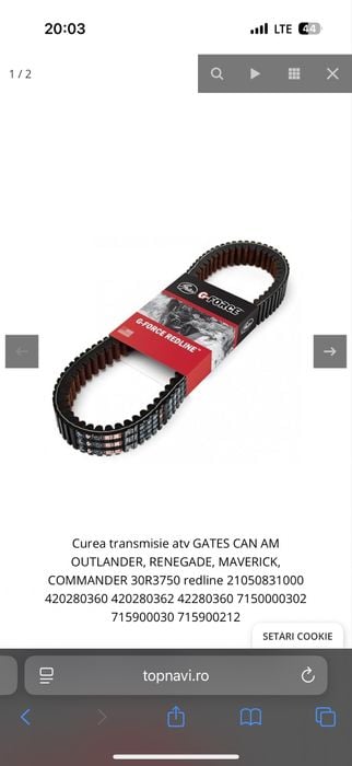 Curea redline can am renegade outlander impecabila 30R3750