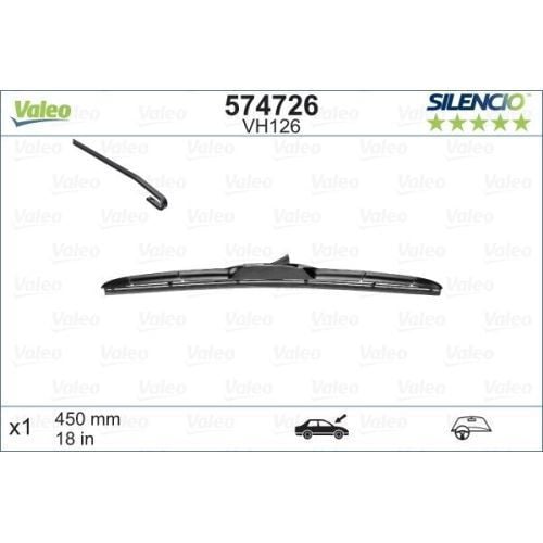 Stergator hibrid Valeo VM126, lamela 450mm,19 inch, 574726 Chevrolet Cruze Orlando, Honda Civic, Hyundai Veloster, Jeep Cherokee, Kia Ceed, Optima, Sportage, Lexus GS IS, Mazda ...