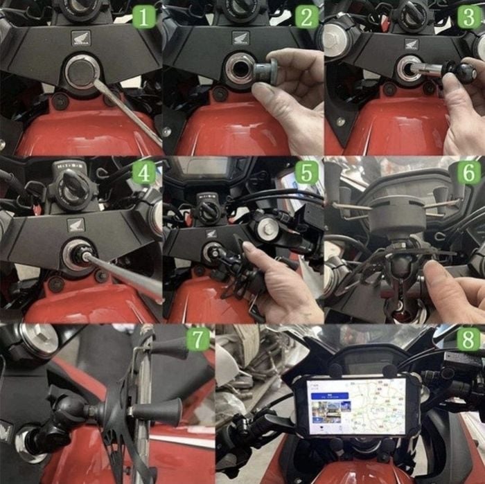 Suport telefon moto RAM mount X grip princere jug + incarcare USB