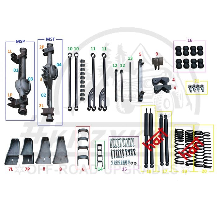 #4 zestaw konwersja zawieszenia na sprężynie Suzuki Samurai lift kit