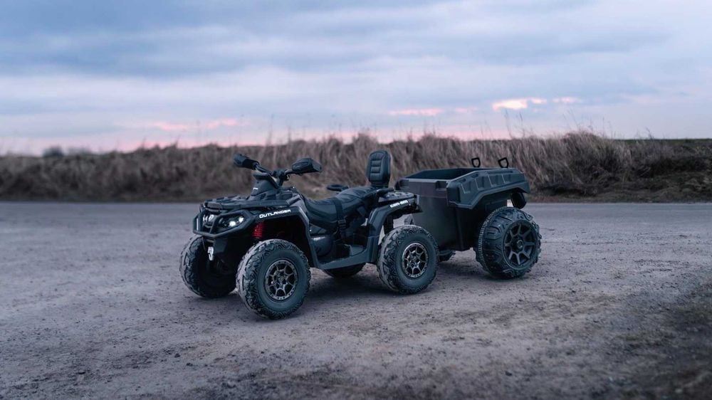 Quad na akumulator + PRZYCZEPA Can Am Outlander 4x200W 24V ATV