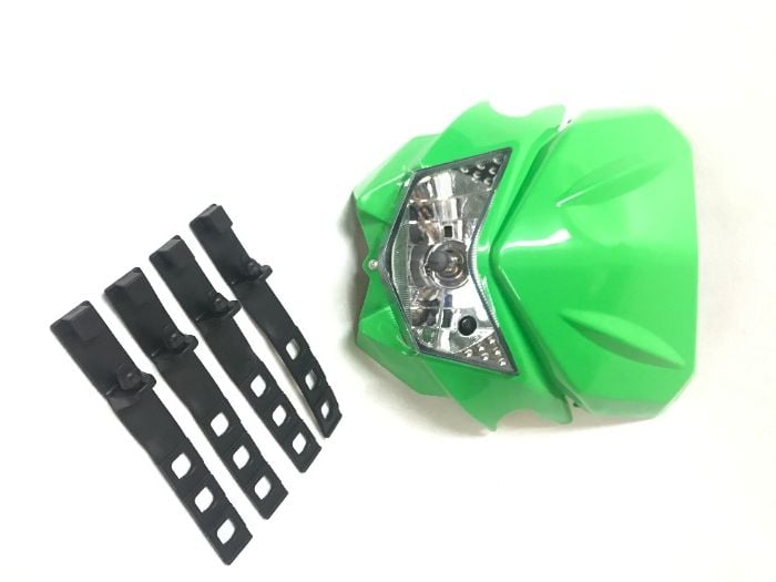Reflektor Lampa Przednia Przód Enduro Cross Zielona Kawasaki KX KXF