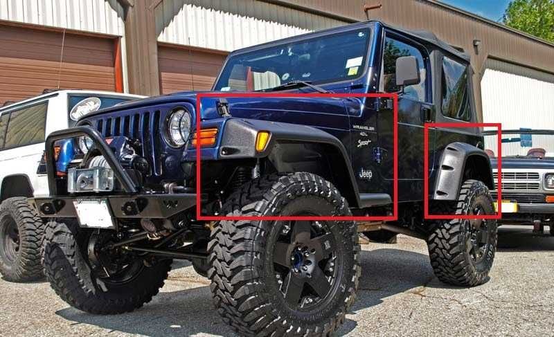 JEEP WRANGLER TJ 18/22cm  poszerzenia nadkoli TUNING