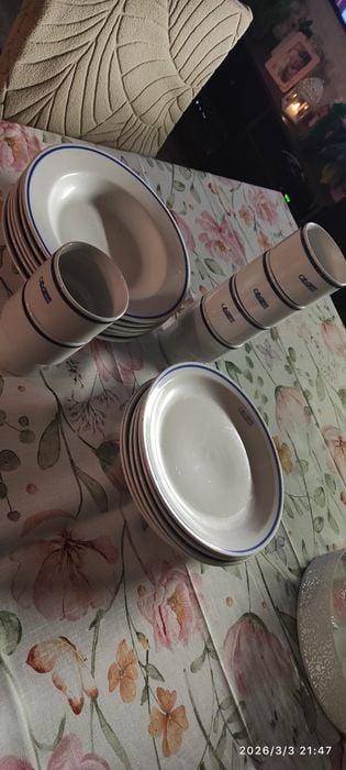 Talerze społem komplet obiadowy PRL