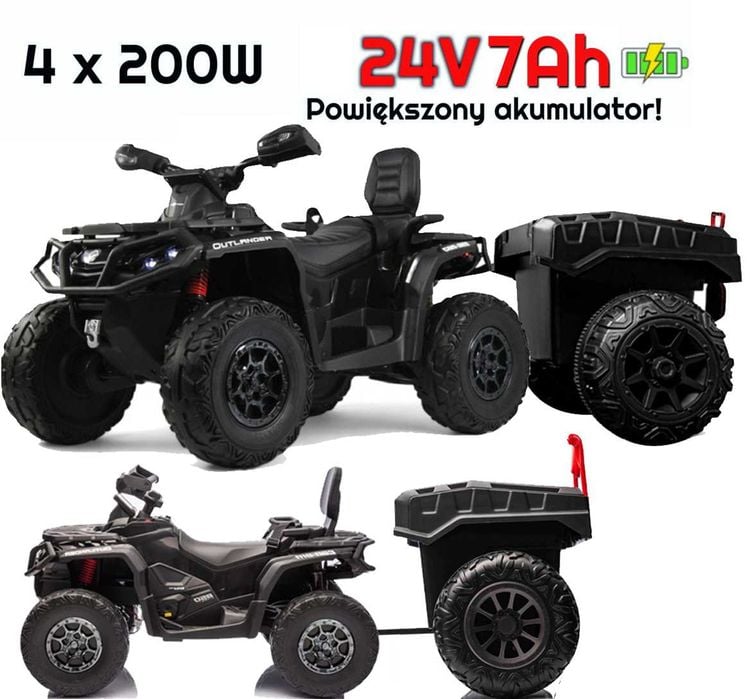 QUAD + PRZYCZEPA Can-am outlander 24V 4x200W DK-ca005 dla dzieci