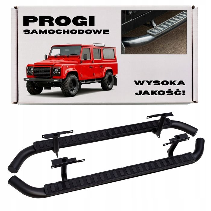 land rover defender 110 03-16 stopnie boczne czarne model styl svx + śruby