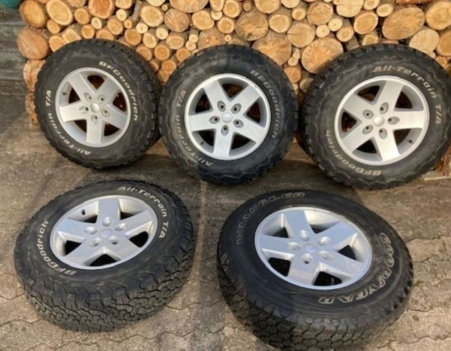 5 x Koła alufelgi z oponami jeep wrangler cherokee