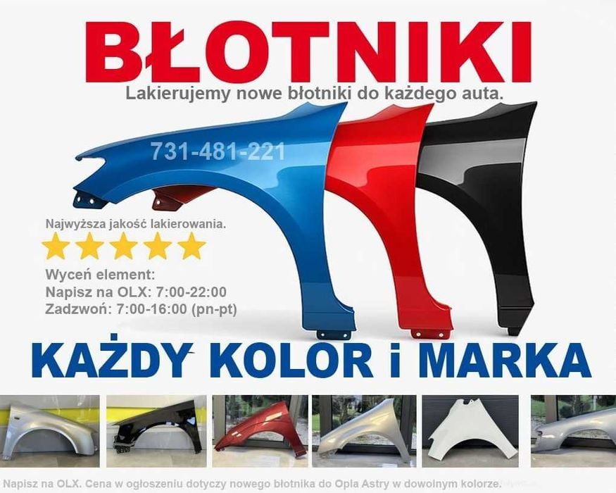 Nowe BŁOTNIKI - każy KOLOR i każda MARKA - WYSOKA jakość - WYSYŁKA