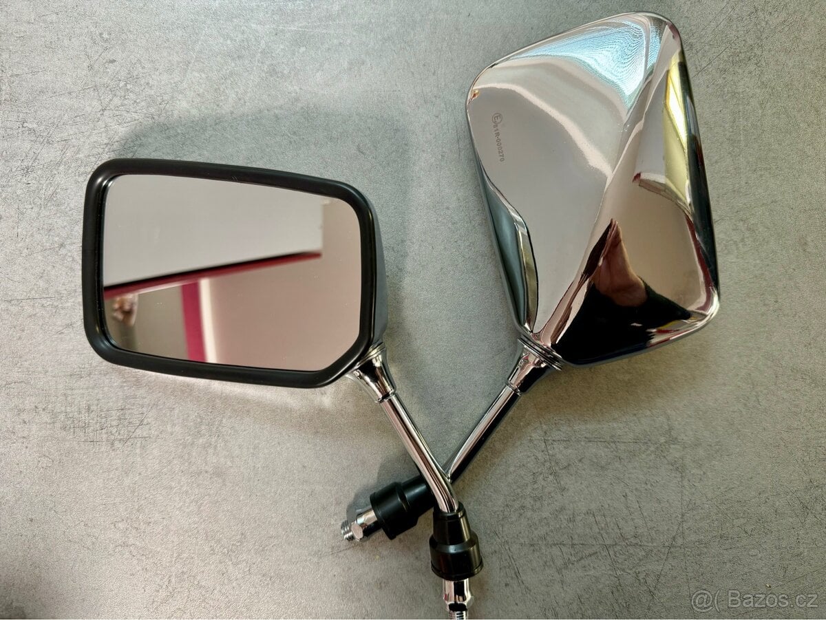 Celokovové chromované zpětná zrcátka motorka/chopper