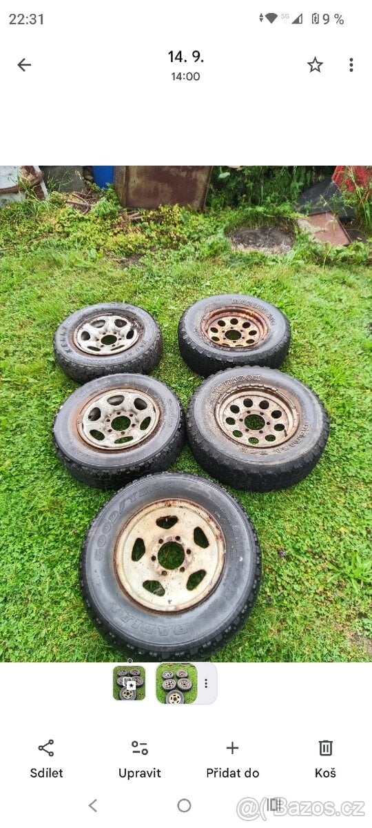 Kola na terénní auto.