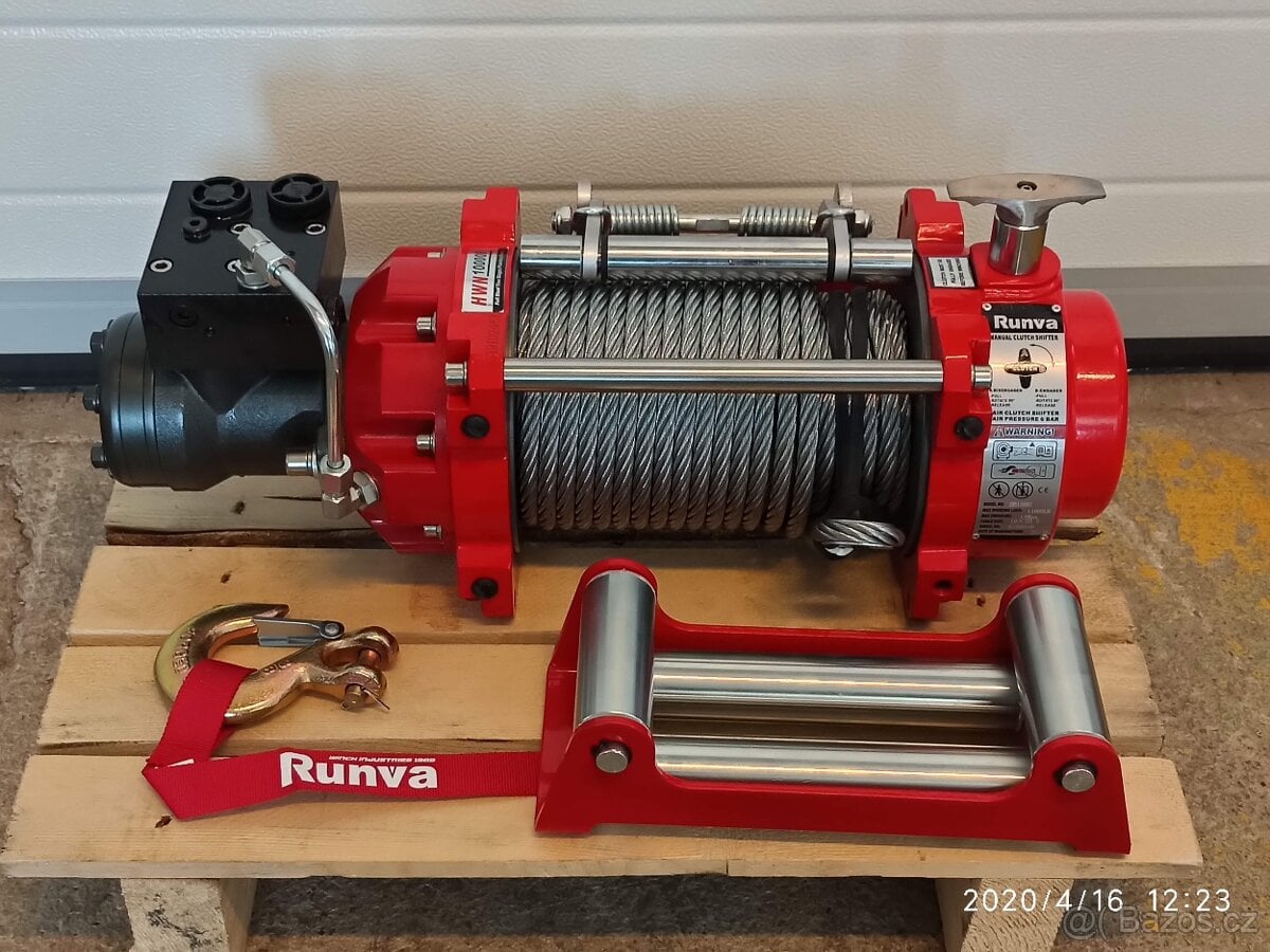 Hydraulický naviják s ocelovým lanem pro traktor a jiné