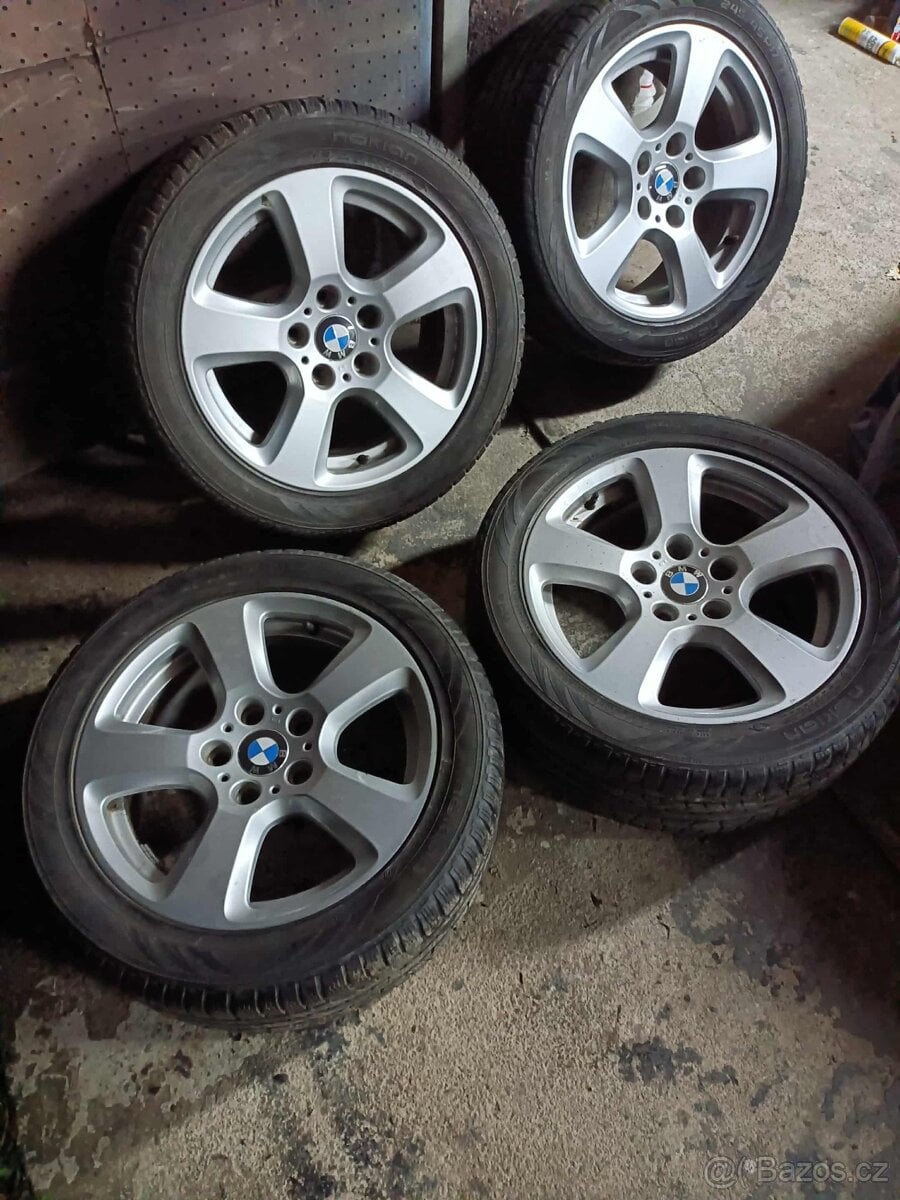 ❄️4ks alu disky orig. BMW 5x120 R17 pneu 245/45 r17