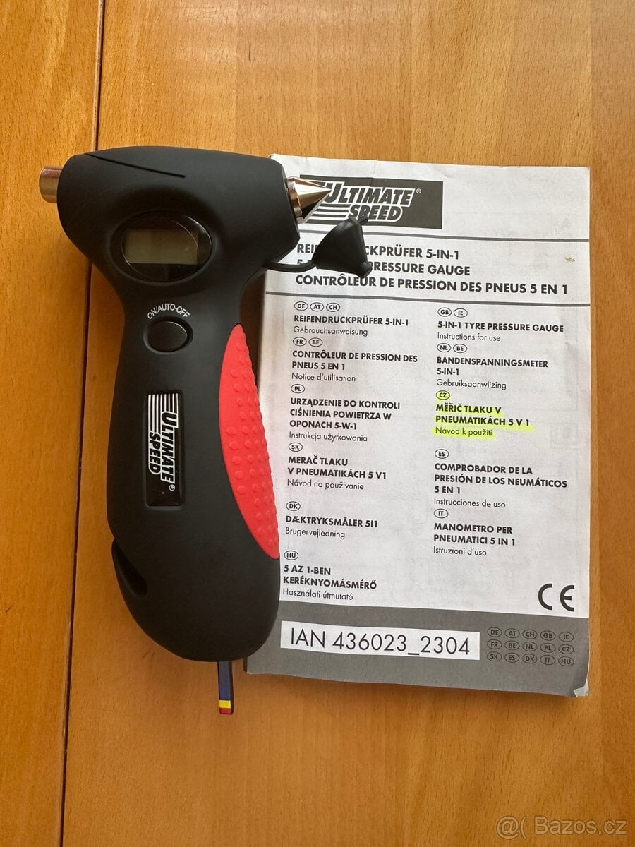 ULTIMATE SPEED® Měřič tlaku v pneumatikách 5 v 1
