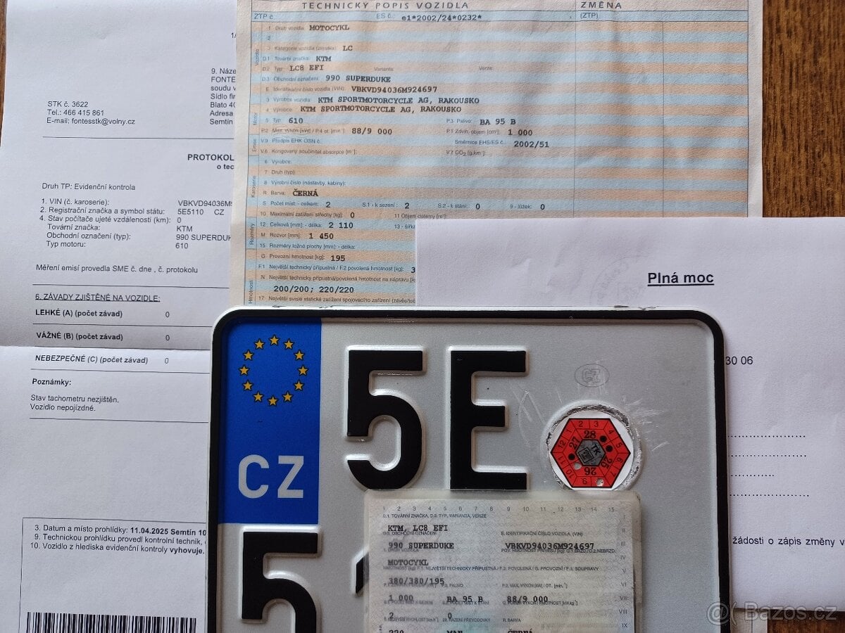 KTM LC8 990 SUPERDUKE - DOKLADY