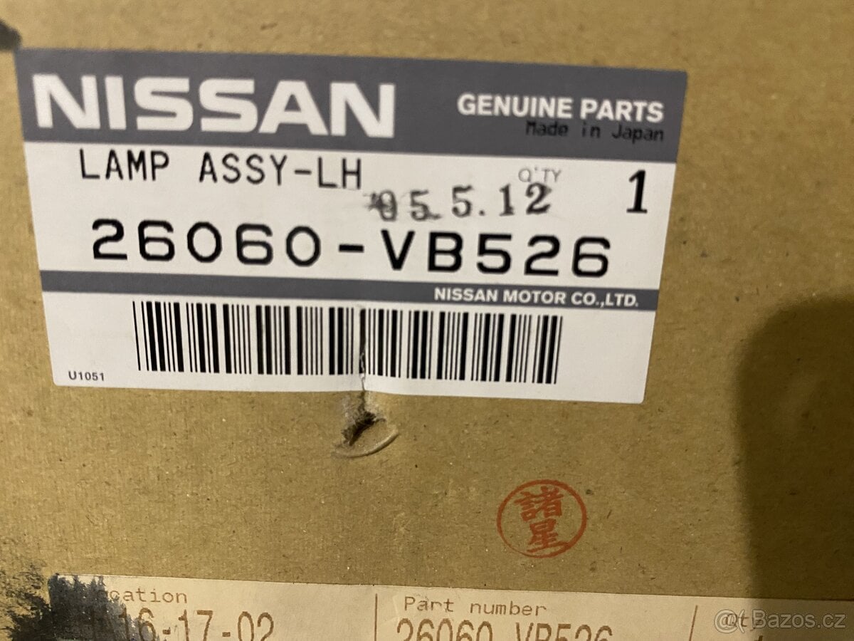 Nissan Patrol Y60 Y61 světlo levé originál 26060-VB526 – nov