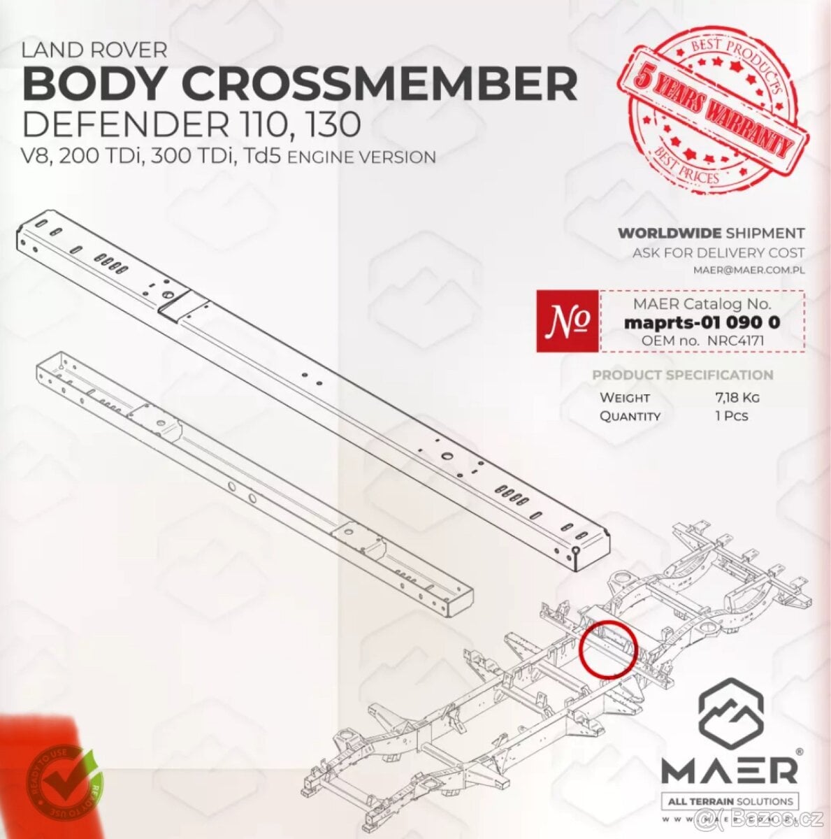 Land Rover Defender BODY CROSSMEMBER