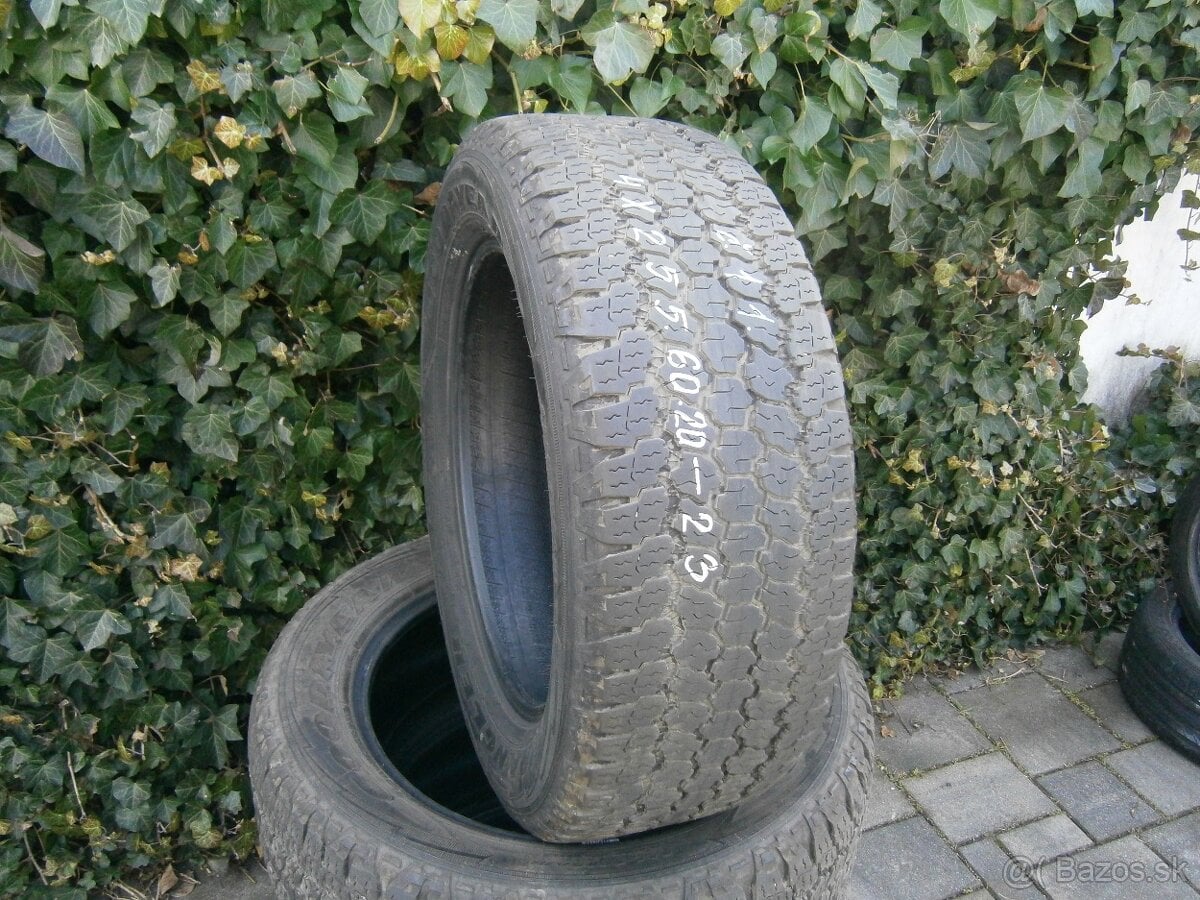 Predám 4x celoročné Goodyear ALL-TERRAIN M+S 255/60 R20 113H