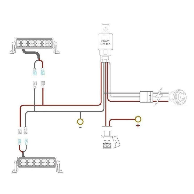 Inštalačný set 40A káble 12V pre dve LED svetlá