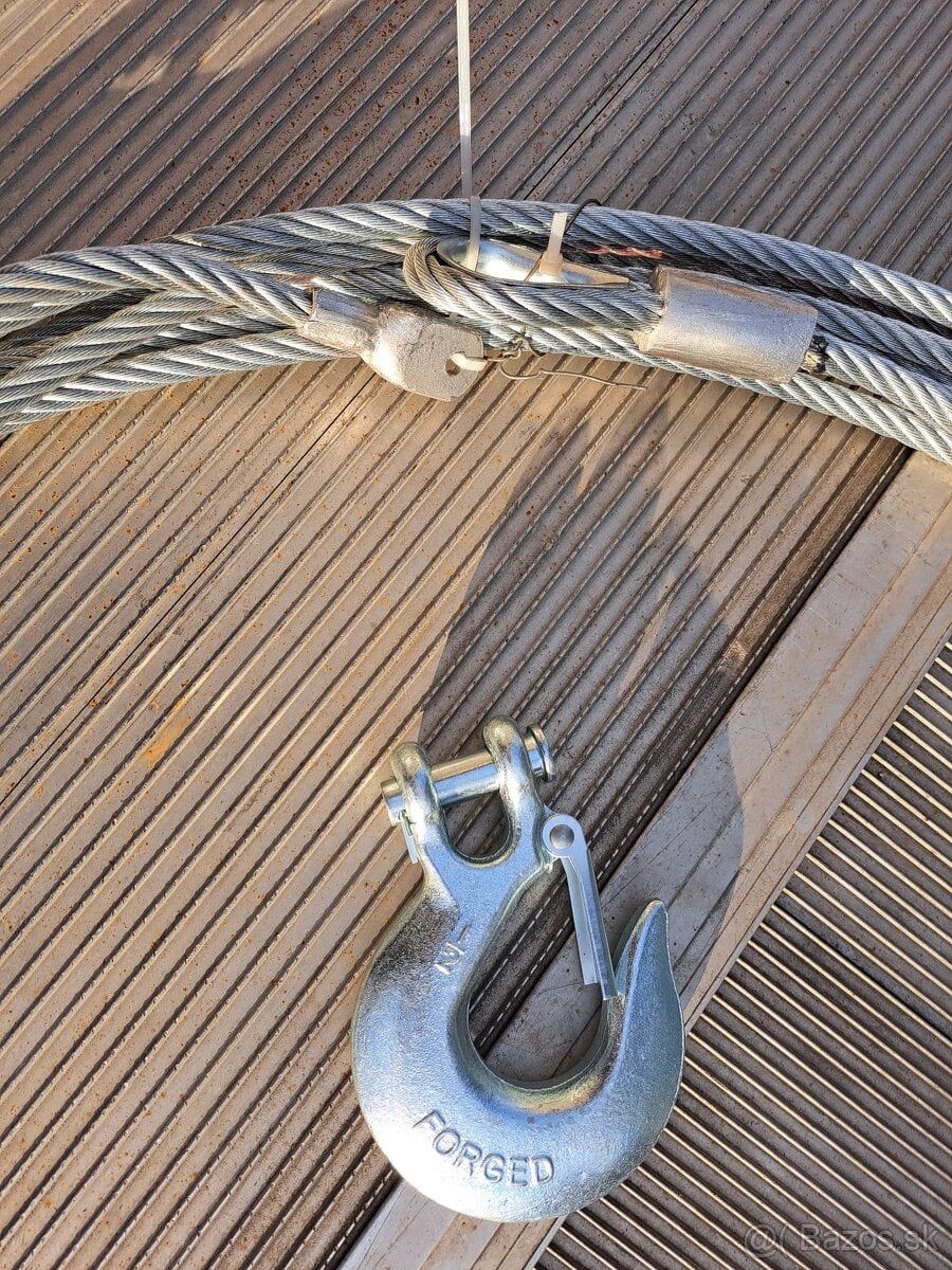 Predám 12 mm ocelove lano na naviják -