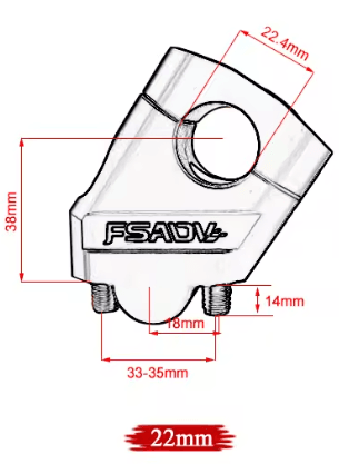 zvýšenie riadidiel 22 mm