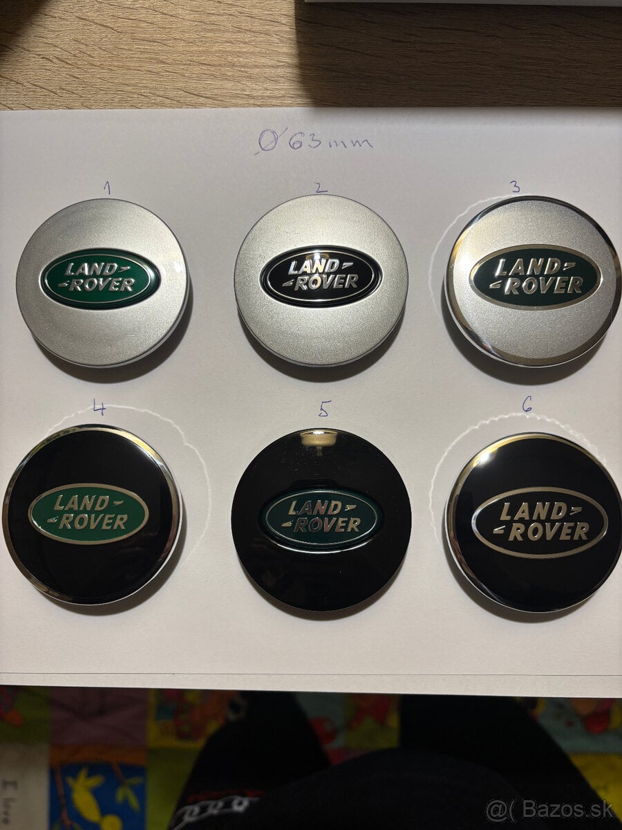 Stredové krytky Land Rover, Range Rover - priemer 63 mm