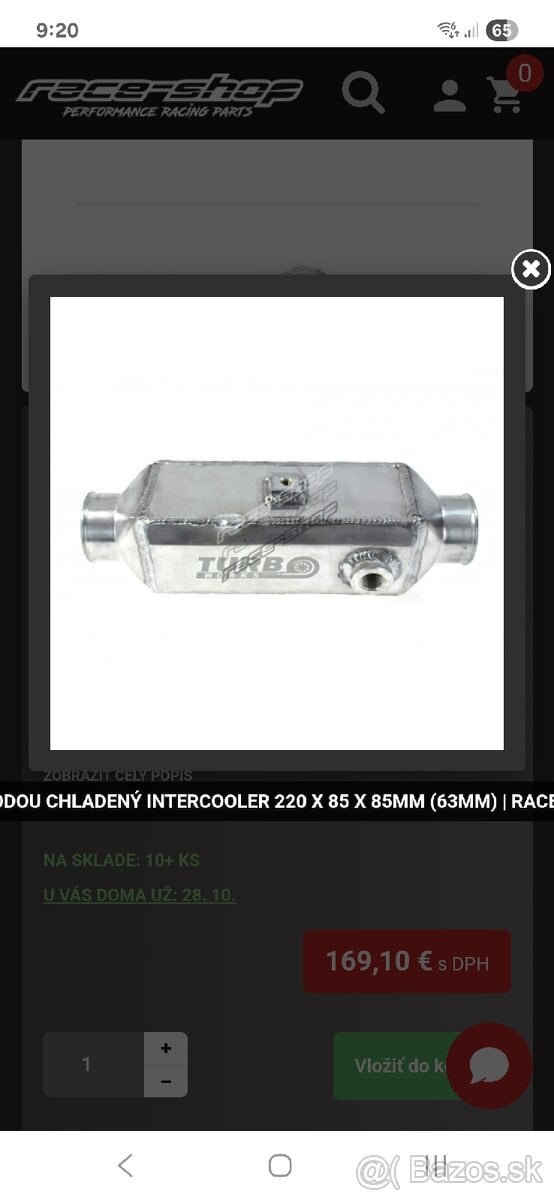 Vodny,vodou chladeny intercooler univerzal