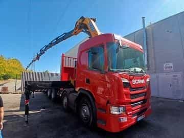 Scania G410 B - 8x4 – Valník + HR-EFFER 525/6S + JIB 6S – EU