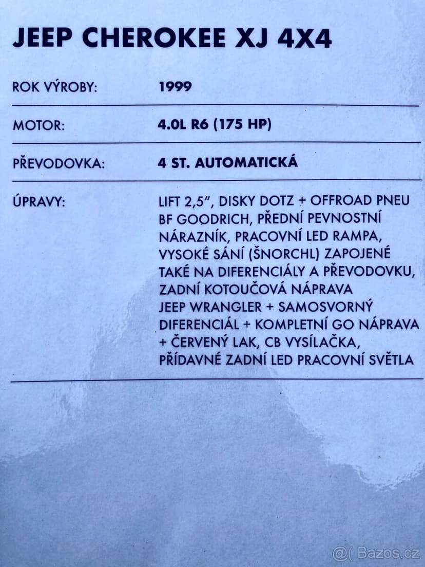 Jeep cherokee XJ 4.0L R6