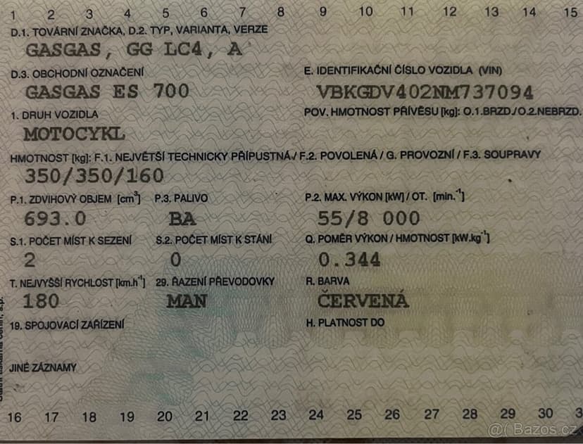 Motocykl GasGas Es 700 2023