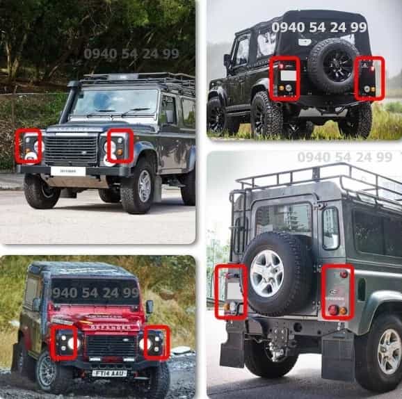 Sada 8ks krytiek pre svetlá Land Rover