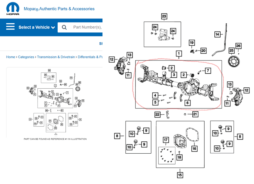 Jeep Wrangler JL diferenciál M186 JL prípad Sahara/sport/wil