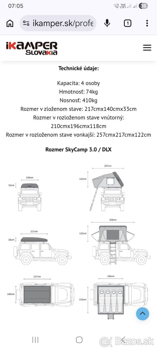 NA PREDAJ: iKamper Skycamp 4X Rocky Black