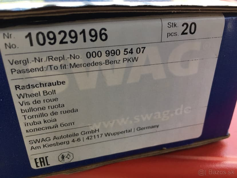 Skrutka kolesa Mercedes GLE 20ks SWAG Germany NOVÉ